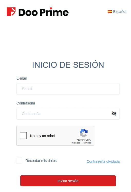 Login de Doo Prime